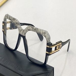 Vintage Legends Eyeglasses 623 Half Leather Frame Gold Black Clear Lens Men mode solglasögon ramar med Box3082