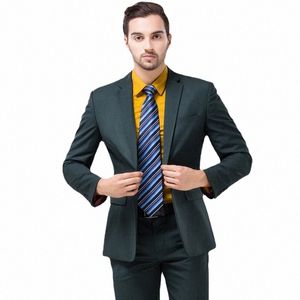 dark Green Suit Two-piece Men Fi Slim Dr Jacket and Pants Wedding / Party Men Blazer Coat+Trousers Red Blue Black M-5XL h1AV#