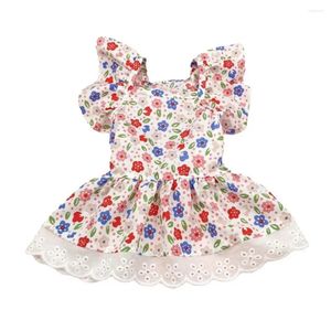 Vestuário para cães leve vestido para animais de estimação confortável toque lavável traje de impressão floral de duas pernas para cima