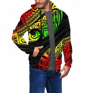 Erkekler Coat Hoodies Sokak Giyim Baskı 6xl Fermuarı Hoodie Tribal Adası Hawaii Giysileri Erkek Hoodie Ceket T3on#