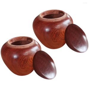 Storage Bottles 2 Pcs Wooden Airtight Jar Cremation Urns For Adult Ashes Keepsake Small Human Female Pet Mini