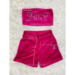 Juicy Velvet Camisole Shorts Set Two Piece Matching Juicy Coture Set Sleeveless Crop Top Short Summer Juicy Tracksuit Outfits For Women Juicy Coture Tracksude 290