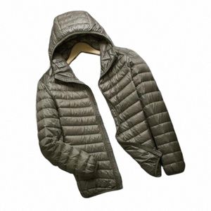 Ny Brand Autumn Winter Light Down Jacket Men's Fi Hooded Short Large Ultra-Thin Lightweight Youth Slim Coat Down Jackets V7G6#