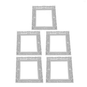 FRAMENTOS 5 PCS DOLHHOUSE PO Frame Decoração vintage para casa Miniatura Adoração Imagem Resina decorativa Pintura infantil Micro paisagem