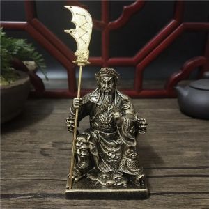 Sculptures Bronze Color Guan Gong Buddha Statue Ornaments Home Decoration Chinese Feng Shui Big Buddha Sculpture Figurines Resin Crafts