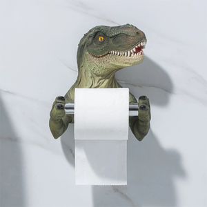 Kreativer Dinosaurier-Toilettenpapierhalter, Badezimmer-Aufbewahrungsregal, Toilettenpapier-Handtuchhalter, Rollfass, Stanz-Taschentuchbox 240318