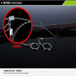 2024 Outdoor Portable Survival Saw 360 Degree Universal Saw Stainless Steel Wire Rope Saw Camping Rescue Saw