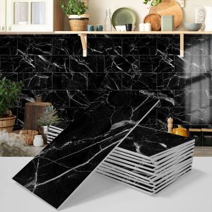 Stickers 16Pcs Marble Wall Sticker SelfAdhesive Wall Panels Vinyl Foam Wallpaper for Kitchen Bathroom Backsplash Home DIY Decor Decals