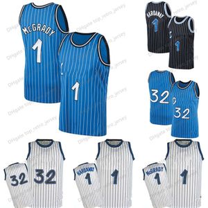 Tracy 1 McGrady Penny Hardaway Maglie da basket Uomo Gioventù Nero Blu Bianco Retro Mesh Bancheor Jersey mitchell