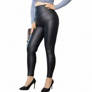 pu Imitati Leder Plus Größe Leggings Schwarz Leggings Frauen Kleidung 5xl Plus Größe für Frauen Frauen Hosen Leggings fett dicke X52d #