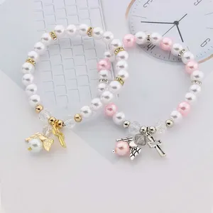 Charme pulseiras chá de bebê favor batismo pulseira anjo menina menino batismo presente bonito giveaway lembrança