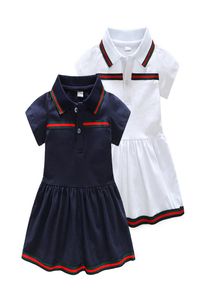 Новое модное платье для маленьких девочек, летняя одежда с героями мультфильмов для маленьких девочек, повседневное платье в полоску с короткими рукавами, сарафан9705599