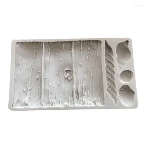 Baking Moulds Dead Tree Leather Trunk Fondant Mold Antique Drifting Wood Shell Cake Mould Decoration Silicone Molds 19-91