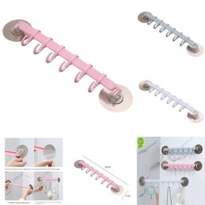 2024 Plastic Hook Bath Sucker Vacuum Frame Towel Double Flexible Wall Tool Shelves Over Door Home Bathroom Kitchen Hat Holder Hanger