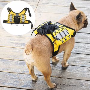 Selees Tactical Dog Harness ryggsäck Nylon Pet Training Vest med självbärande ryggsäck hundsele för små medelstora stora hundar