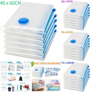 2024 Vacuum Bag For Clothes Storage Bag With Valve Transparent Border Folding Compressed Organizer Travel Space Saving Seal Packet