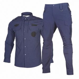 Secagem rápida Workwear Terno Homens Combate Militar Elástico Conjunto de Treinamento Tático Multi Bolso À Prova D 'Água Homem Equipe de Segurança Uniforme r5bt #