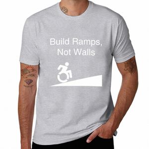 Neue Build Ramps Not Walls Disability Rights T-Shirt Sommer Top Plus Size T-Shirts ästhetische Kleidung schlichte weiße T-Shirts Männer v1hq #