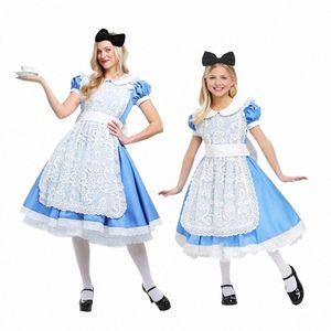 Halen Women Girls Alice i Wderland Costume Maid Lolita Cosplay Dr Blue Halen Carnival Party Mardi Gras Costumes 389x#