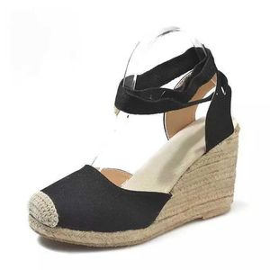 Sandals Wedges Shoes for Women Slip on Closed Toe Espadrille Platform 2022 Summer Sandalias De jer Zapato H24032854BV