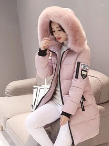 Mulheres Trench Coats Mulheres Jaqueta de Inverno Long Parkas Roupas Coreanas Com Capuz Gola De Pele Oversized Casacos Slim Quente Grosso Casaco Feminino Outwear