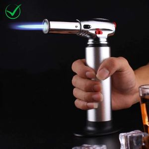 New Turbine Butane Gas Windproof Direct Charge Large Fire Metal Torch Gas Stove Outdoor Camping Barbecue Cigar Lgniter Spray Gun