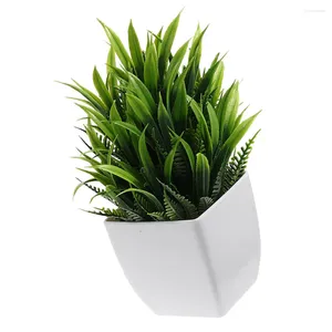 Flores decorativas plantas artificiais vasos internos para decoração de casa prateleiras de banheiro bonsai escritório falso