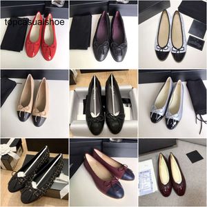 Chanelllies buty kanał baletowa sukienka baletowa klasyczny designerski flats Kobiet dziewczyna lady tweed pikowane skórzane płaskie pompki sandałowe klasyczne czarne łódź balet