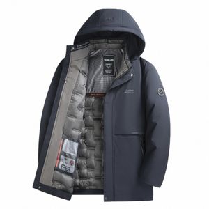 2023 jaquetas de inverno homens com capuz windbreak casacos quentes preto trench oversize à prova de vento parkas masculino casual busin roupas outwear 93Cc #