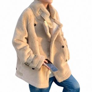 2023 Autumn and Winter New Imitati Mink Coat Men Loose Design Sense Niche Thick Fur Cott-padded Warm Cott-padded Jacket X5kq#