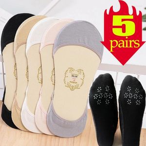 Skarpetki dla kobiet niskie rurkę Sock Summer Thin Cotton wąski wąski kapcie łodzi wszechstronne Plum Blossom Anti Slip Invisible Lady Sox