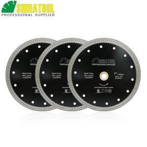 Zaagbladen SHDIATOOL 3pcs Dia 180mm/7" Hotpressed Sintered Diamond Cutting Disc Mesh Turbo Diamond Saw Blade Granite Marble Tile Ceramic