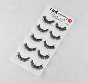 Red Cherry 5 Pairs False Eyelashes 18 Styles Black Cross Messy Natural Long Thick Fake Eye lashes Beauty Makeup High Quality1264299