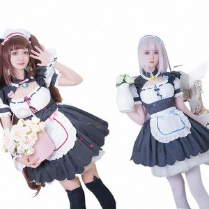 Rolecos oyunu nekopara cosplay chocola chocola vanilya hizmetçi dr kostüm cosplay kostüm cosplay kadın kedi neko kız nekopara z1ws#