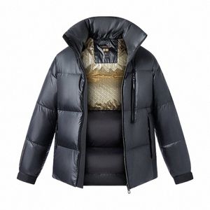 Down Jacket Men Black Short Winter White Goose Down High Filling Thick Warm High Quality Stand Collar Par Coats Male O5DS#