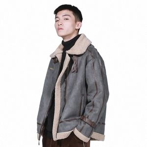 Giacca invernale da uomo in lana di agnello Parka stile coreano caldo Casaco Masculino Vintage Plus Veet spesso cappotto corto Cott Ropa De Hombre Y5t2 #