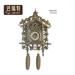 Orologi da parete Vintage Texture dorata Decorativo a cucù antico importato in Europa