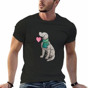 Suluboya LG Saçlı Weimaraner T-Shirt Yüce Spor Hayranları Erkekler İçin Büyük Boy Siyah Tişörtler M77M#