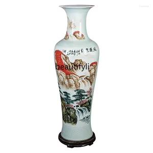 Вазы Высококачественная керамическая ваза с ручной росписью для гостиной и открытые напольные украшения компании El