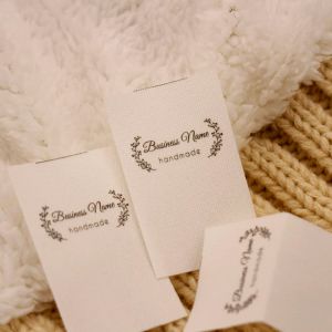 acessórios Etiquetas de costura personalizadas laváveis, etiquetas personalizadas, tecido branco, nome comercial, 100% algodão, 30 mm x 50 mm, MD5052