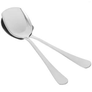 Spoons 2 Pcs Male Spoon Restaurant Tablespoon Stainless Steel Scoop Serving Large El