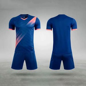 Kadın erkekler koyu mavi olgun futbol voleybolu futbol futbolu futbolu gömlekler üniforma futbol takım elbise spor şortları özel baskı giyim seti 240319