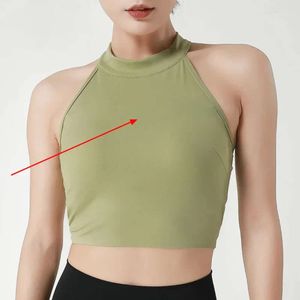 Lu Align Bra AIo Yoga Women's T-Shirt Sports Bra Fitness Running Anti-seismic Wear Sleeveless Yoga Clothes Beauty Back Integrated Chest Pad Vest Top Lemon Sports 2024