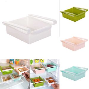 2024 Kitchen Organizer Slide Fridge Storage Box Rack Space Saver Household Fridge Freezer Shelf Holder Pull-Out Drawer Organization