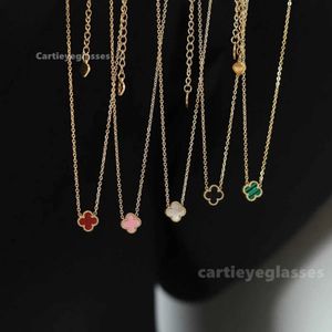 Colares Van Clover Colar Designer Quatro Folhas Pingente Siciliano Luz Luxo Pingente Dupla Face Quatro Folhas Grama Ouro Pequeno Simples Mini Lucky Collar Chain Feminino