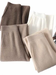 cmere Sweatpants Women Autumn Winter 2024 New Fi High Waist Wool Wide Leg Pants Casual Straight Loose Pants w94X#