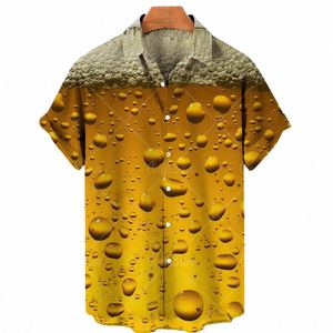 men's Shirts Beer Shirts For Men Fi Hawaiian Shirt Casual Vocati Beach Blouses Holiday Blouse Mens Clothing Camisa Summer G4QH#