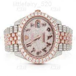 2023 VVS Moissanite Diamond Mens Watch - Luksusowy mrożony styl hip -hopowy na wesela srebrny ton