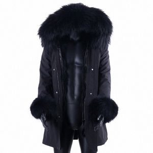 racco fur collar for fur lined High 자켓 2020 겨울 남자 진짜 여우 모피 코트 남자 파카스 의류 방수 LG 재킷 2020 g2qd#