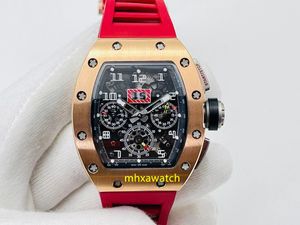2024 KVF Discovery Magazine 7750 Automatic Mechanical timing Orange rubber strap with carbon fiber case